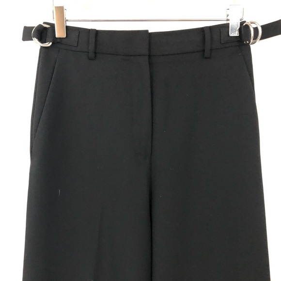 Alexander Wang 6 wide leg Cropped Pant in Black adjustable waist silver 0706 - Picture 2 of 11